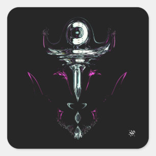 Space pawn v2 square sticker