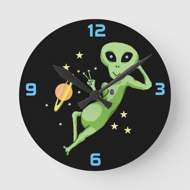 Space Peace Alien Clock (Front)