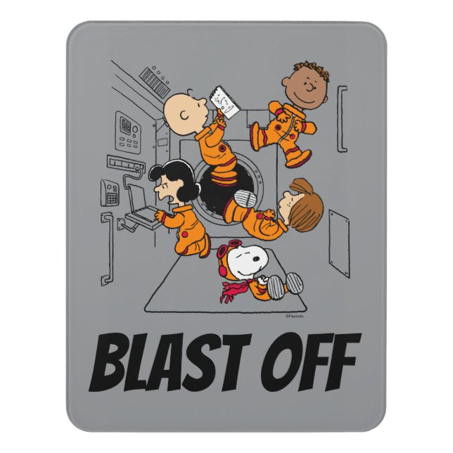 SPACE | Peanuts Gang in Space Door Sign (Contemporary Vert)