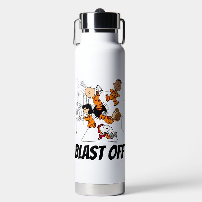 SPACE | Peanuts Gang in Space Water Bottle (Front)