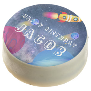 Space Personalized Birthday Chocolate Covered Oreo