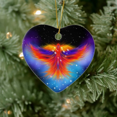 Space Phoenix Nebula Ceramic Ornament