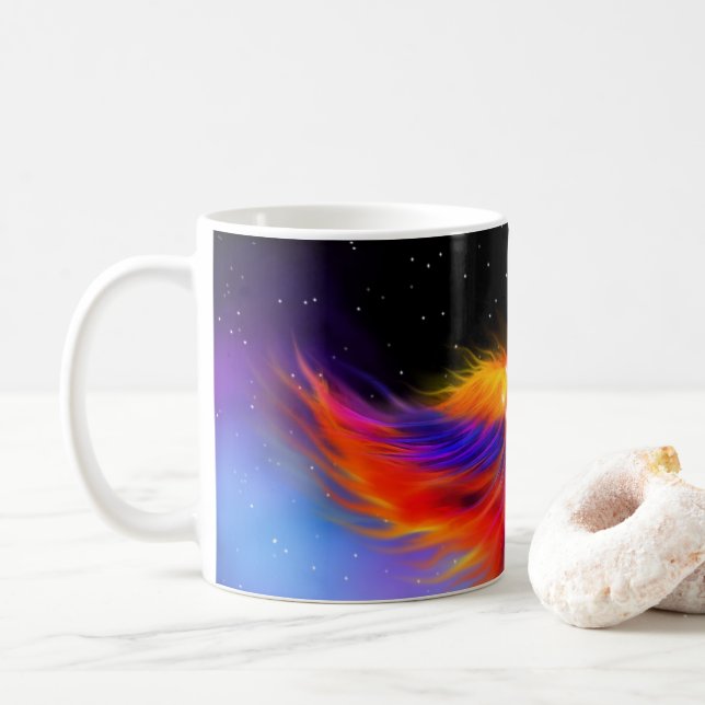 Space Phoenix Nebula Coffee Mug (With Donut)