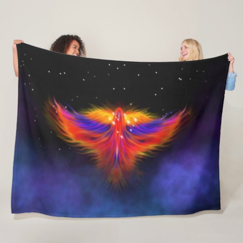 Space Phoenix Nebula Fleece Blanket