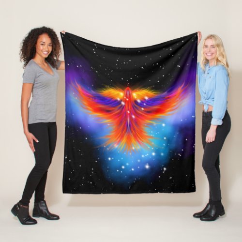 Space Phoenix Nebula Fleece Blanket