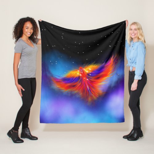 Space Phoenix Nebula Fleece Blanket