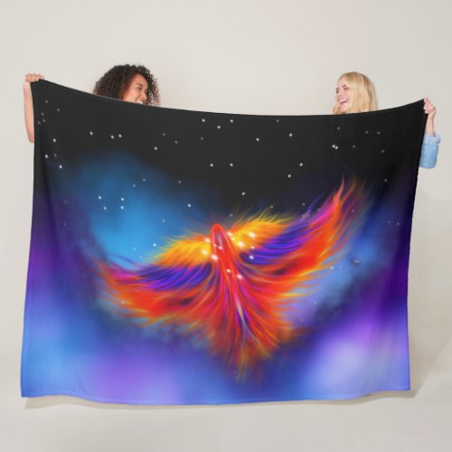 Space Phoenix Nebula Fleece Blanket