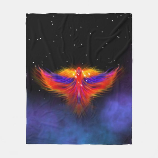 Space Phoenix Nebula Fleece Blanket (Front)