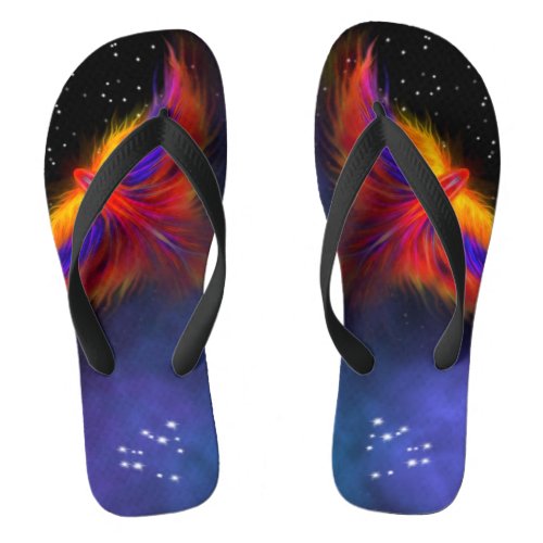 Space Phoenix Nebula Flip Flops