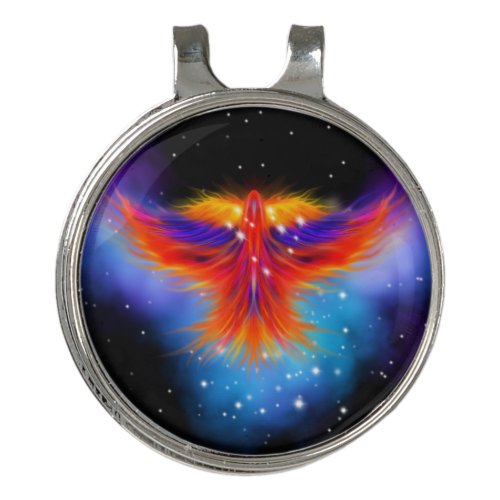 Space Phoenix Nebula Golf Hat Clip