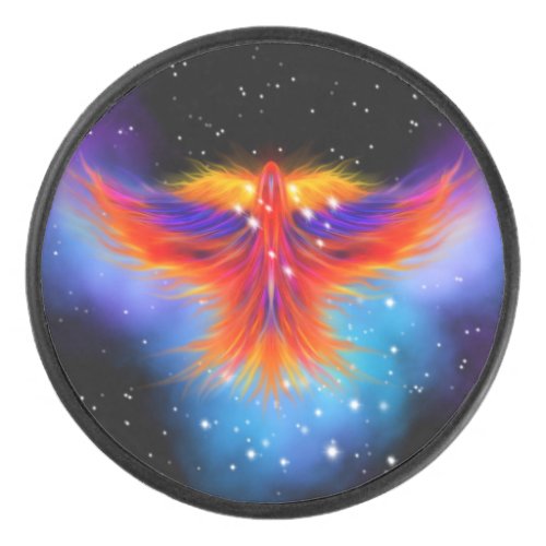 Space Phoenix Nebula Hockey Puck