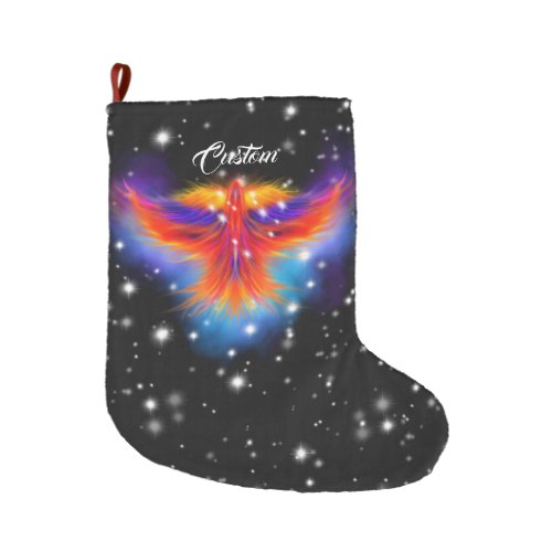 Space Phoenix Nebula Large Christmas Stocking