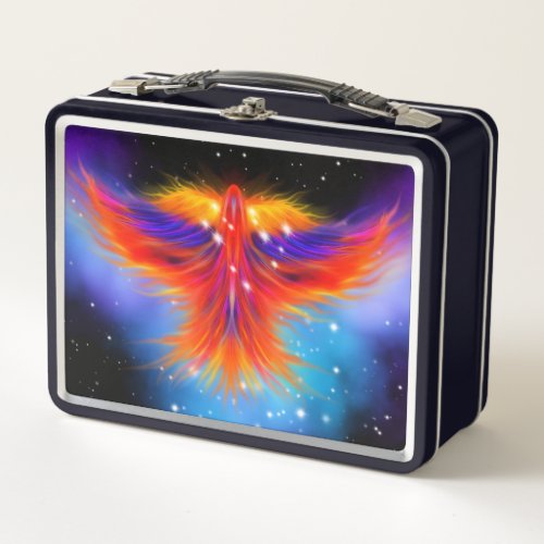 Space Phoenix Nebula Metal Lunch Box