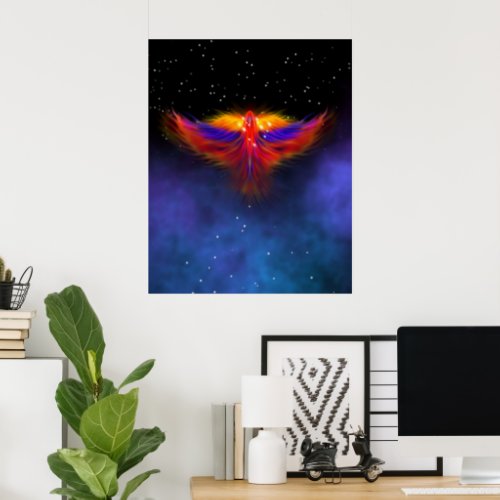 Space Phoenix Nebula Poster