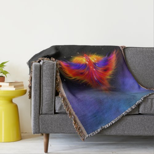 Space Phoenix Nebula Throw Blanket