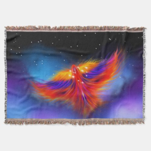 Space Phoenix Nebula Throw Blanket