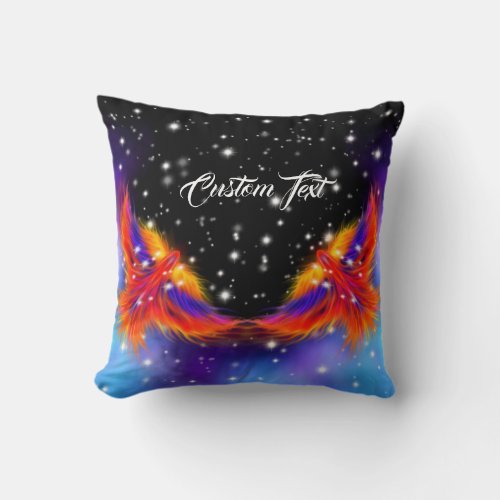 Space Phoenix Nebula Throw Pillow