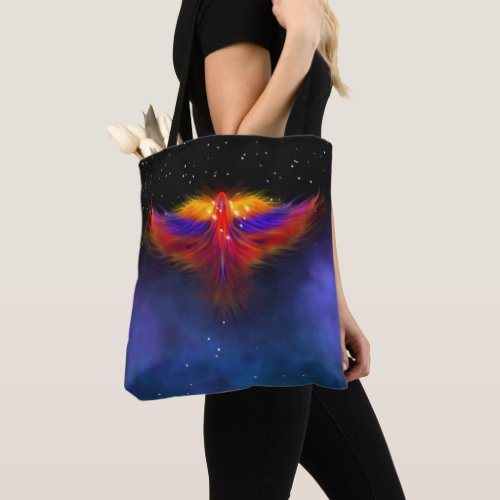 Space Phoenix Nebula Tote Bag