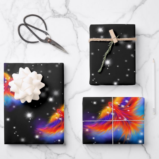 Space Phoenix Nebula Wrapping Paper Sheets (Front)