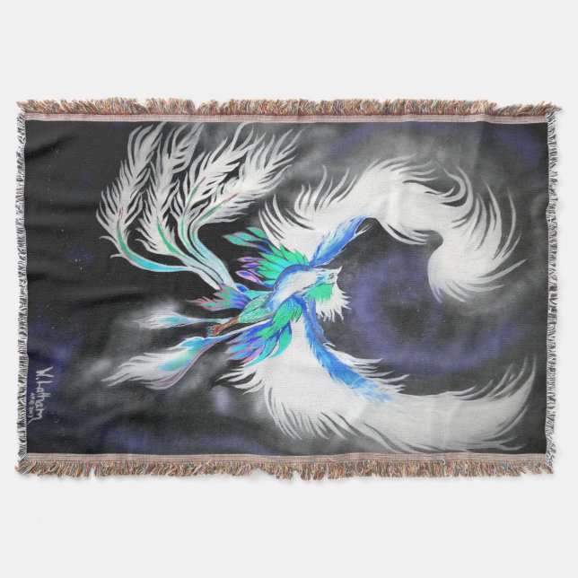 Space Phoenix Throw Blanket (Front)