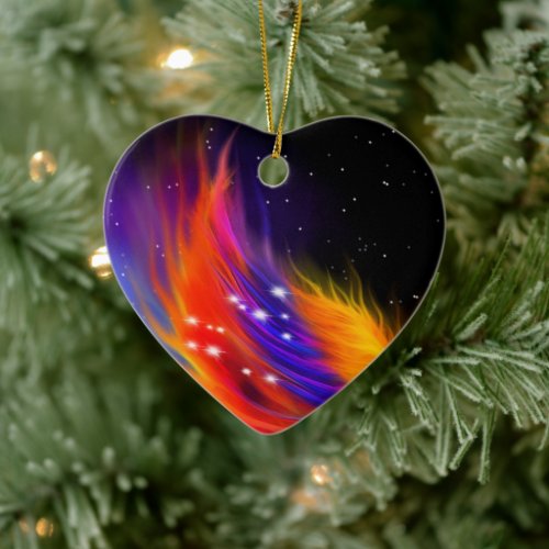 Space Phoenix Wing Ceramic Ornament