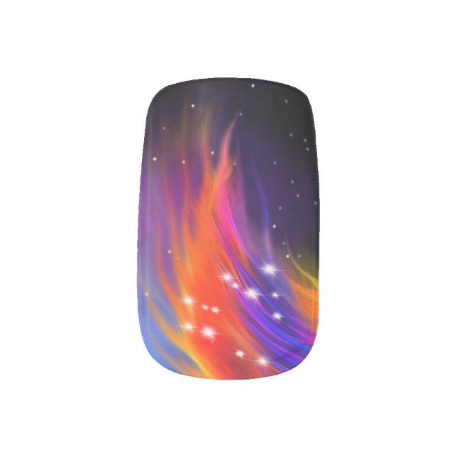 Space Phoenix Wing Minx Nail Art (Left Thumb)