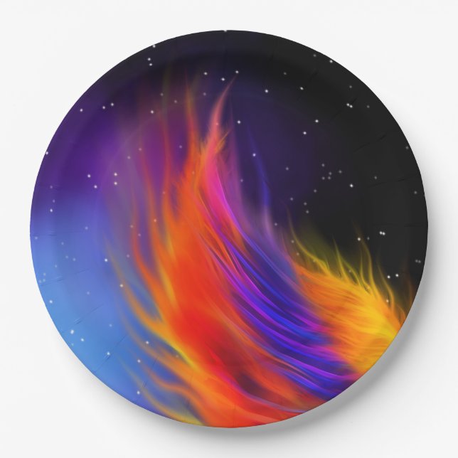Space Phoenix Wing Paper Plates (Front)