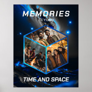 Space Photo Collage in 3D Poster