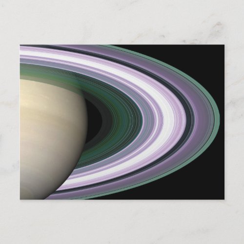Space Photo Saturns Rings Postcard