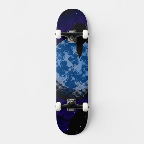 Space Pixel Art  Skateboard