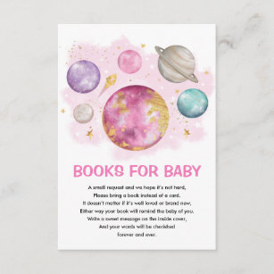 Space Planet Galaxy Moon Star Books for Baby Girl Enclosure Card