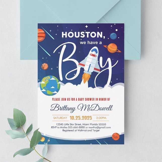 Space Planet Solar System Boy Baby Shower Invite (Creator Uploaded)