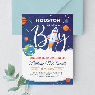 Space Planet Solar System It's a Boy Baby Shower Invitation