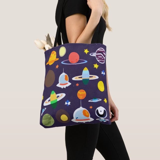 Space Planet Star Galaxy Tote Bag (Close Up)