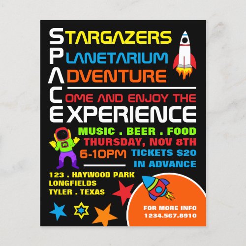 Space Planetarium Event Advertising Flyer