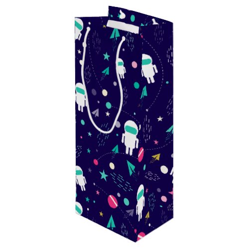 Space Planets and Astronaut Wine Gift Bag