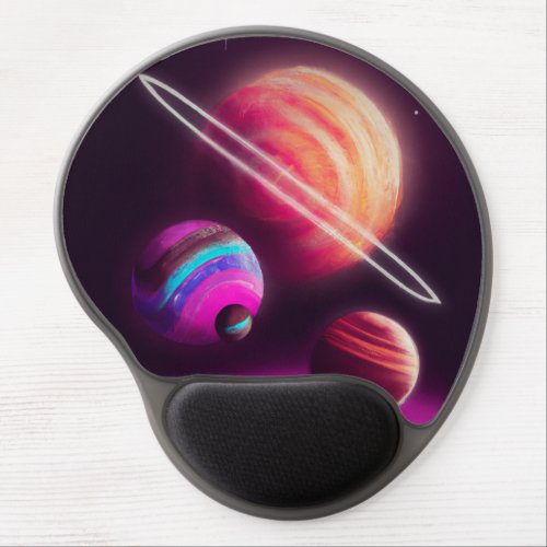 Space Planets Celestial Objects Planetary Rings Gel Mouse Pad