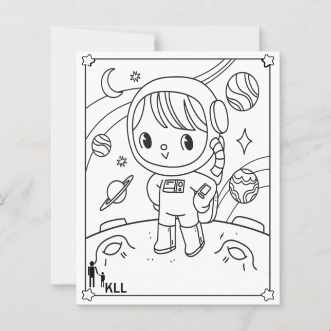 Space planets Exploration coloring pages (Front)