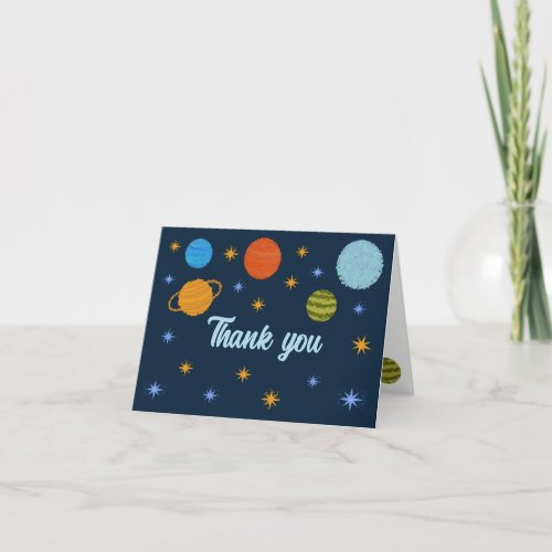 Space Planets Galaxy Stars Boy Gift  Thank You Card