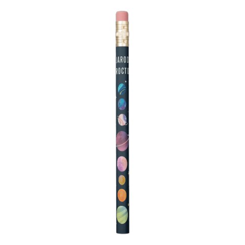 Space Planets Stars Moon Galaxy Personalized Pencil