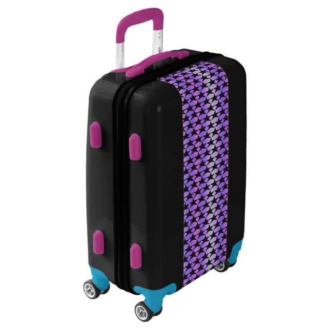 Space Princess Starry Fishnet Pastel Rainbow Luggage (Rotated Left)