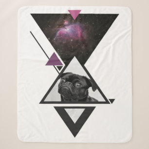 Space Pug   Black Pug Dog Gift Idea For Pug Lovers Sherpa Blanket