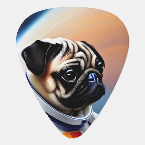 Space Pug Guitar Pick