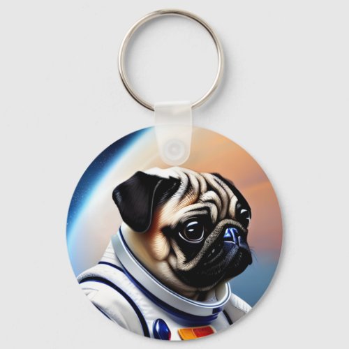 Space Pug Keychain
