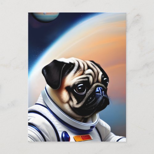 Space Pug Postcard