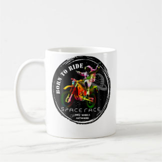 Space Race Astronaut Riding A Motorbike Coffee Mug