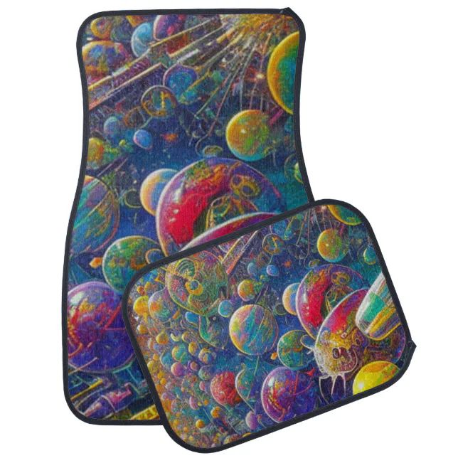 Space Race car mats front n rear | Zazzle