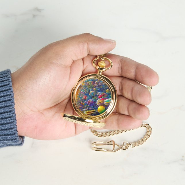 Space Race gold eWatch pocket watch (Hand)