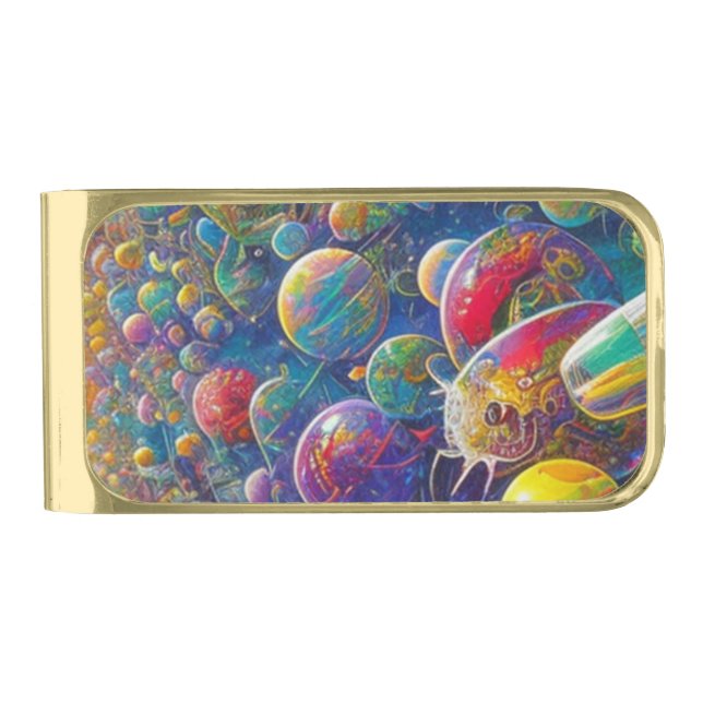 Space Race gold money clip (Front)