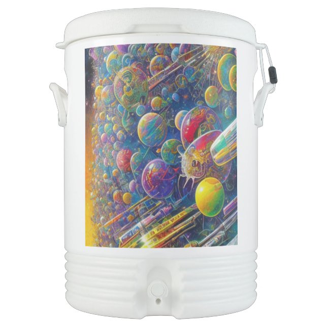 Space Race Igloo beverage cooler 10 gallon (Front)